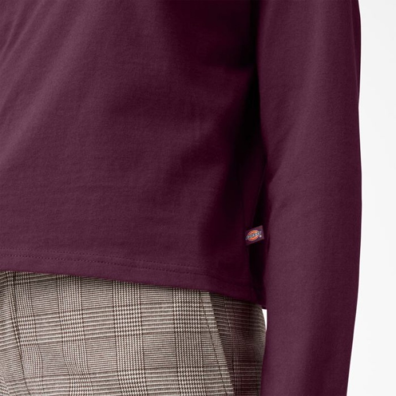 Dickies Loretto Long Sleeve Cropped T-Shirt Violet Visinii | DQDX0721