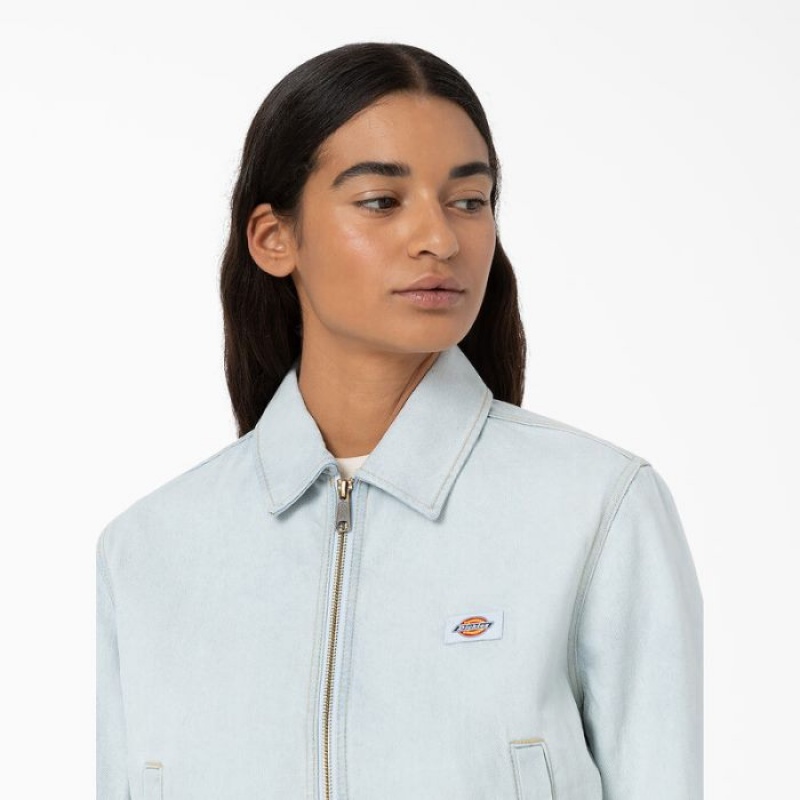 Dickies Madison Denim Jacket Albastri Deschis | LPBQ0703