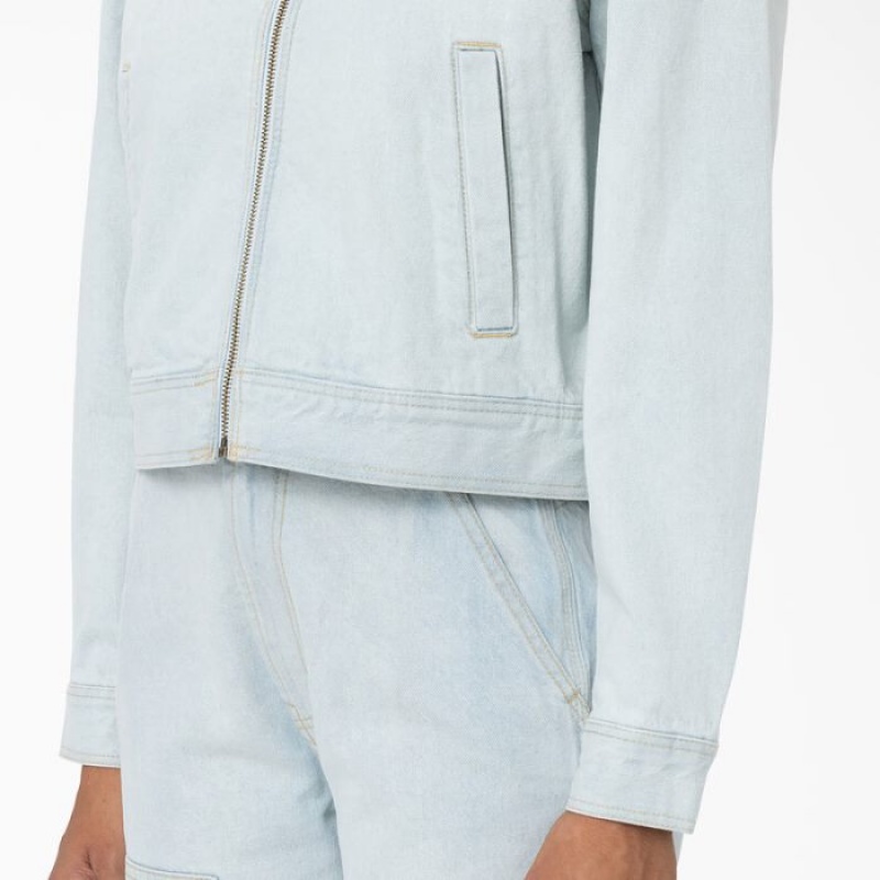 Dickies Madison Denim Jacket Albastri Deschis | LPBQ0703