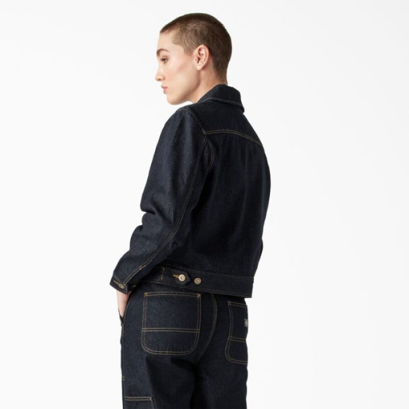 Dickies Madison Denim Jacket Indigo Albastri | GQTN3387