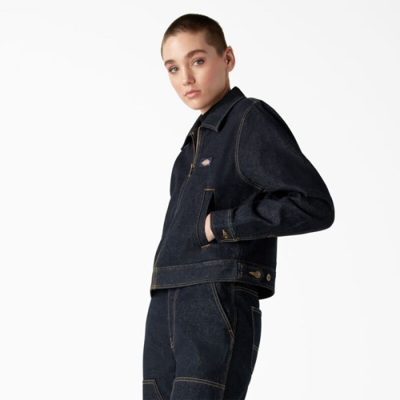 Dickies Madison Denim Jacket Indigo Albastri | GQTN3387