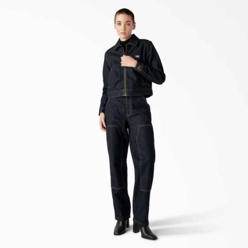Dickies Madison Denim Jacket Indigo Albastri | GQTN3387