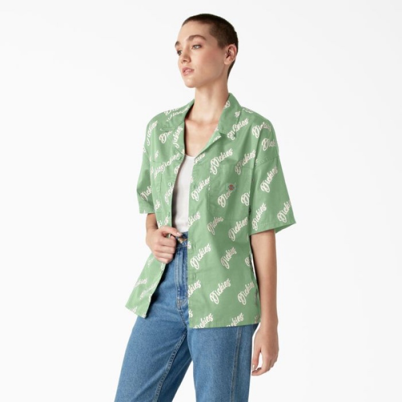 Dickies Mayetta Logo Print Shirt Verzi | JEWW8910