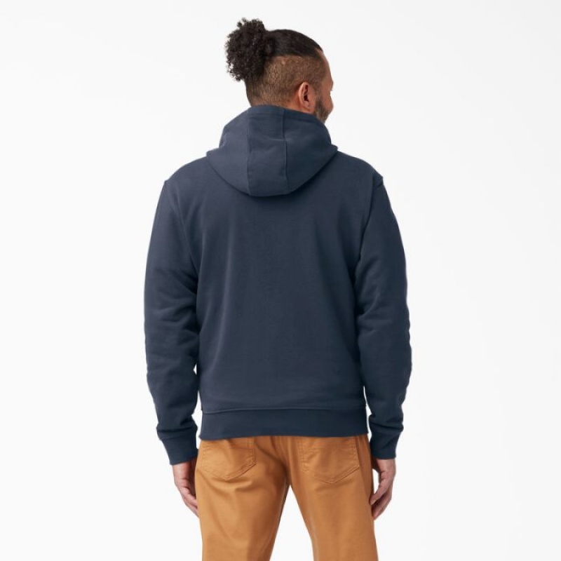 Dickies Midweight Fleece Zip Hoodie Bleumarin | QLVY0905