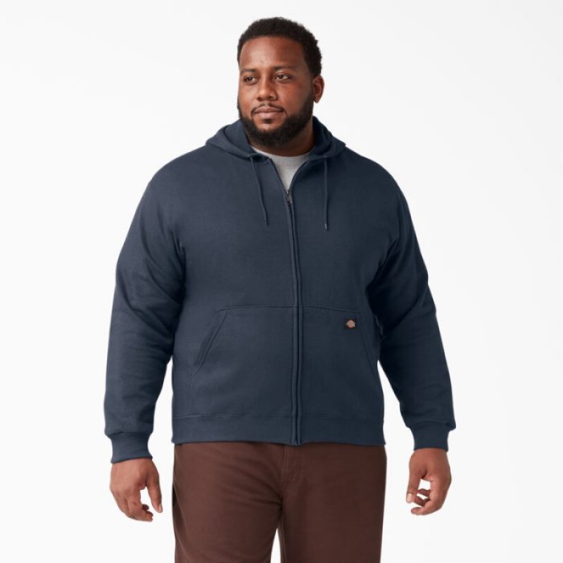 Dickies Midweight Fleece Zip Hoodie Bleumarin | QLVY0905