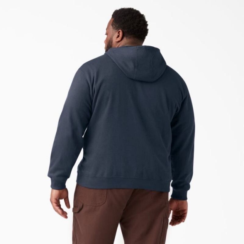 Dickies Midweight Fleece Zip Hoodie Bleumarin | QLVY0905