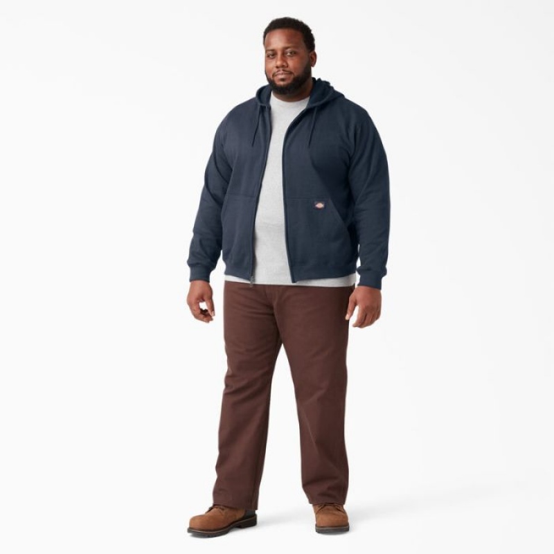 Dickies Midweight Fleece Zip Hoodie Bleumarin | QLVY0905