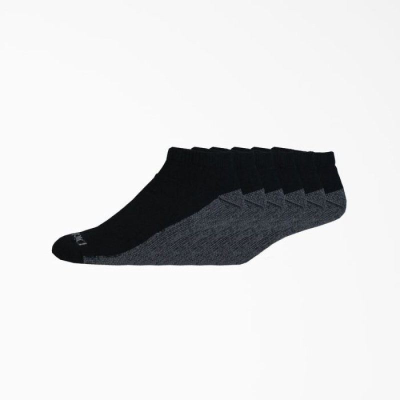 Dickies Moisture Control No Show Socks, Size 6-12, 6-Pack Negrii | CUQD0857