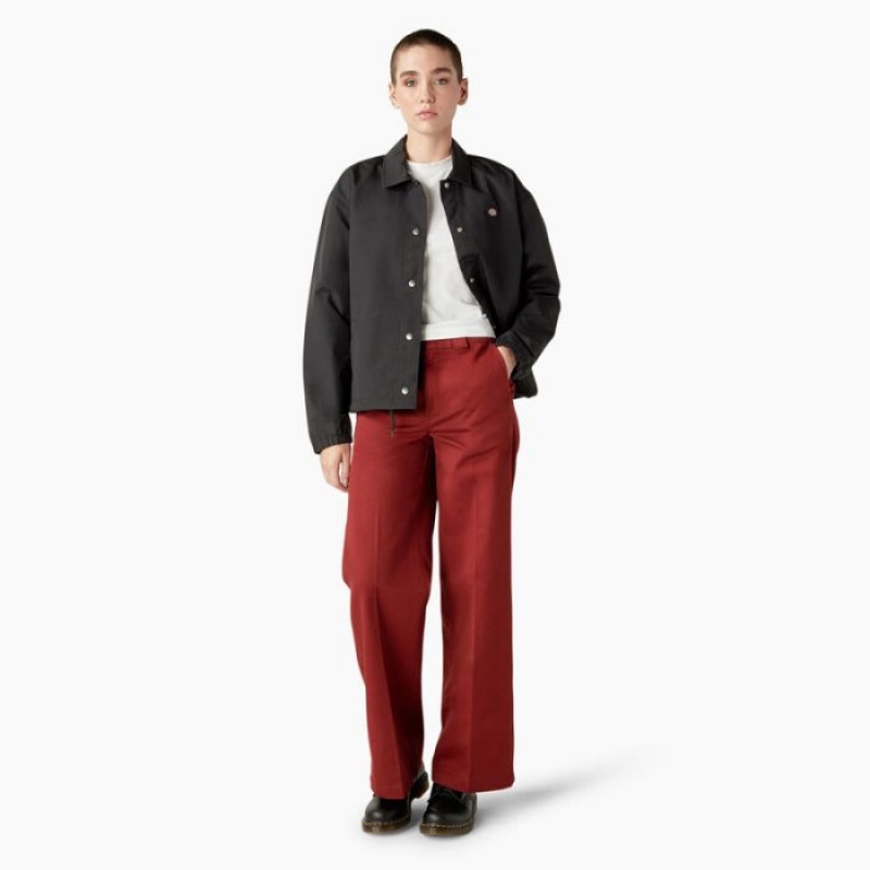 Dickies Oakport Cropped Coaches Jacket Negrii | WDLZ5203