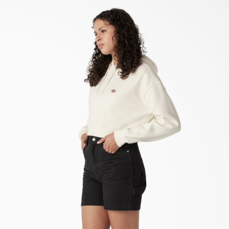 Dickies Oakport Cropped Hoodie Cloud | YEQA6986