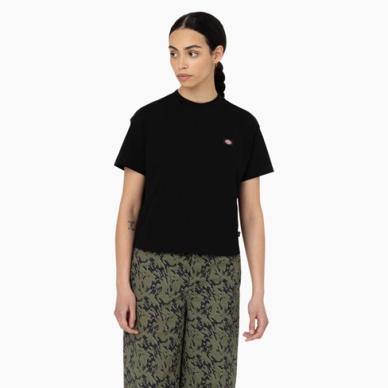 Dickies Oakport Cropped T-Shirt Negrii | QPGE8274