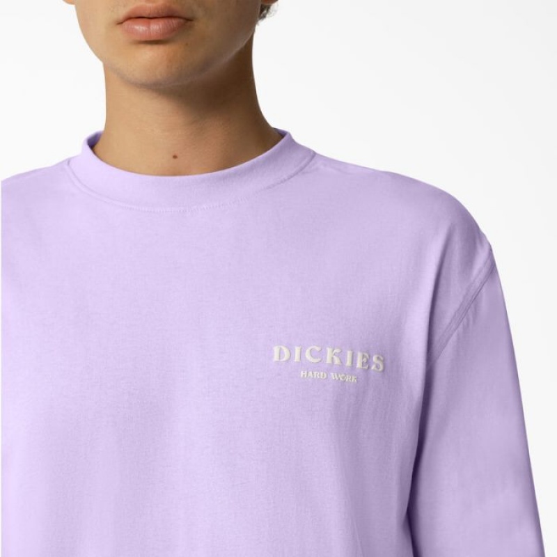 Dickies Oatfield Long Sleeve T-Shirt Violet Roz | HZOR3927