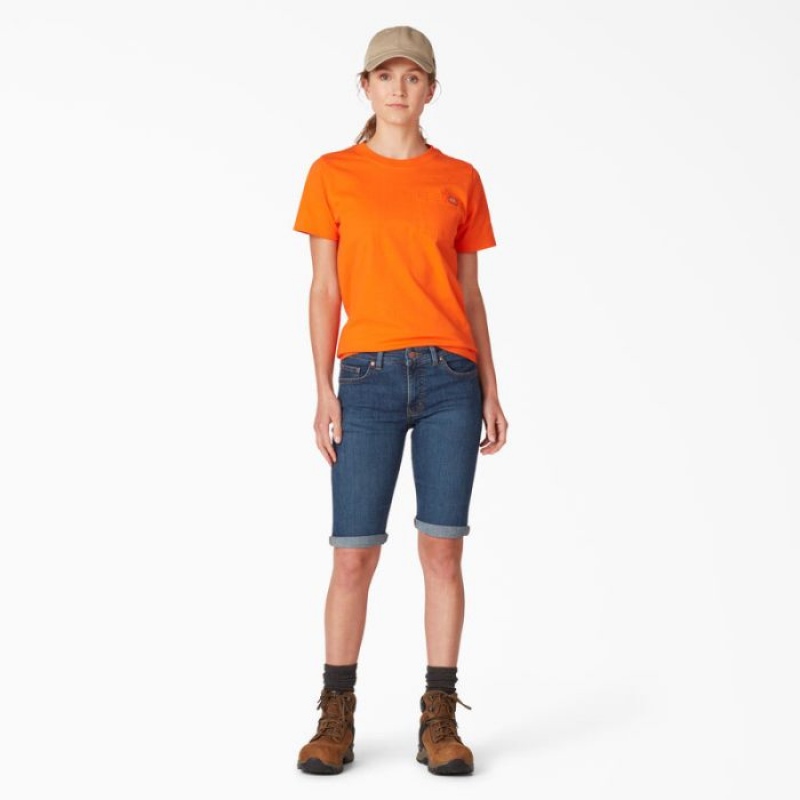 Dickies Perfect Shape Drept Fit Bermuda Jean Shorts, 11
