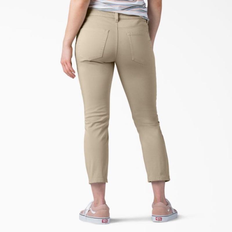 Dickies Perfect Shape Slab Fit Capri Pants Gri | YMBR1789
