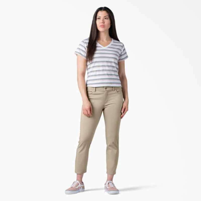 Dickies Perfect Shape Slab Fit Capri Pants Gri | YMBR1789