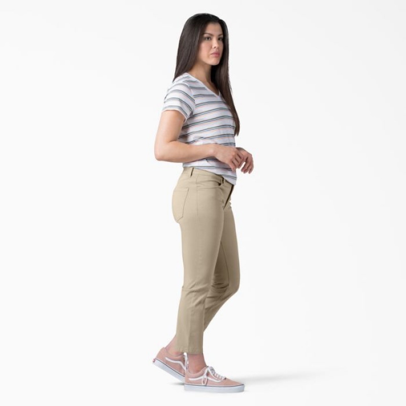 Dickies Perfect Shape Slab Fit Capri Pants Gri | YMBR1789
