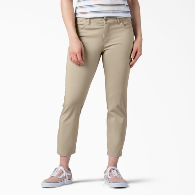 Dickies Perfect Shape Slab Fit Capri Pants Gri | YMBR1789