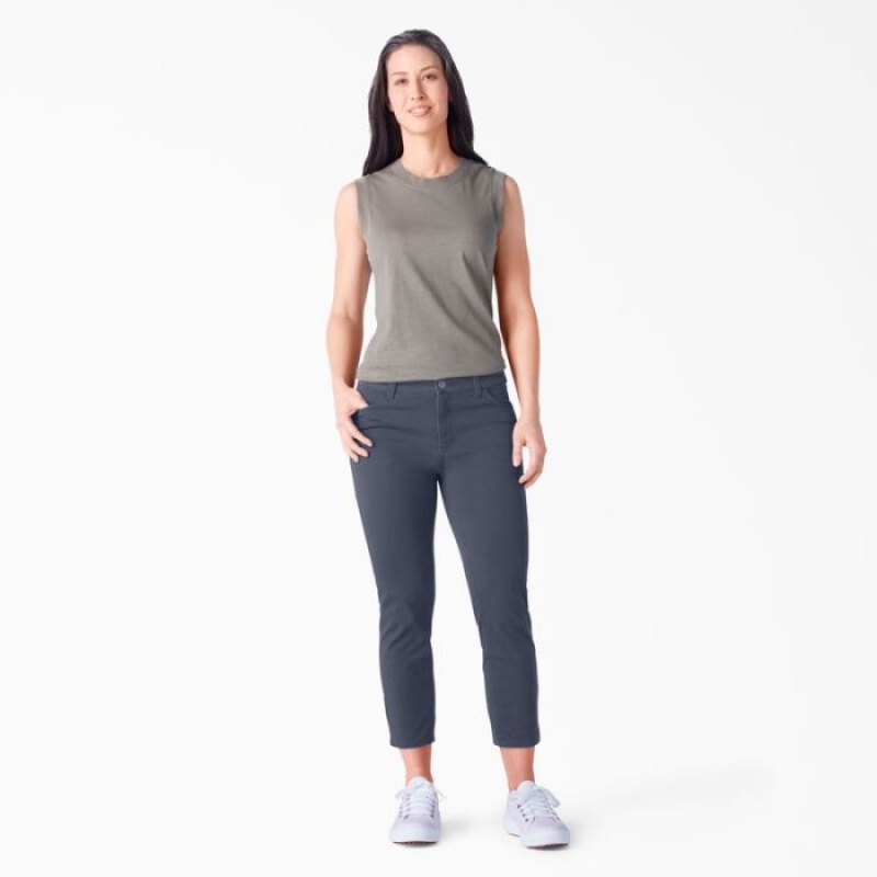 Dickies Perfect Shape Slab Fit Capri Pants Bleumarin | MCMA5434