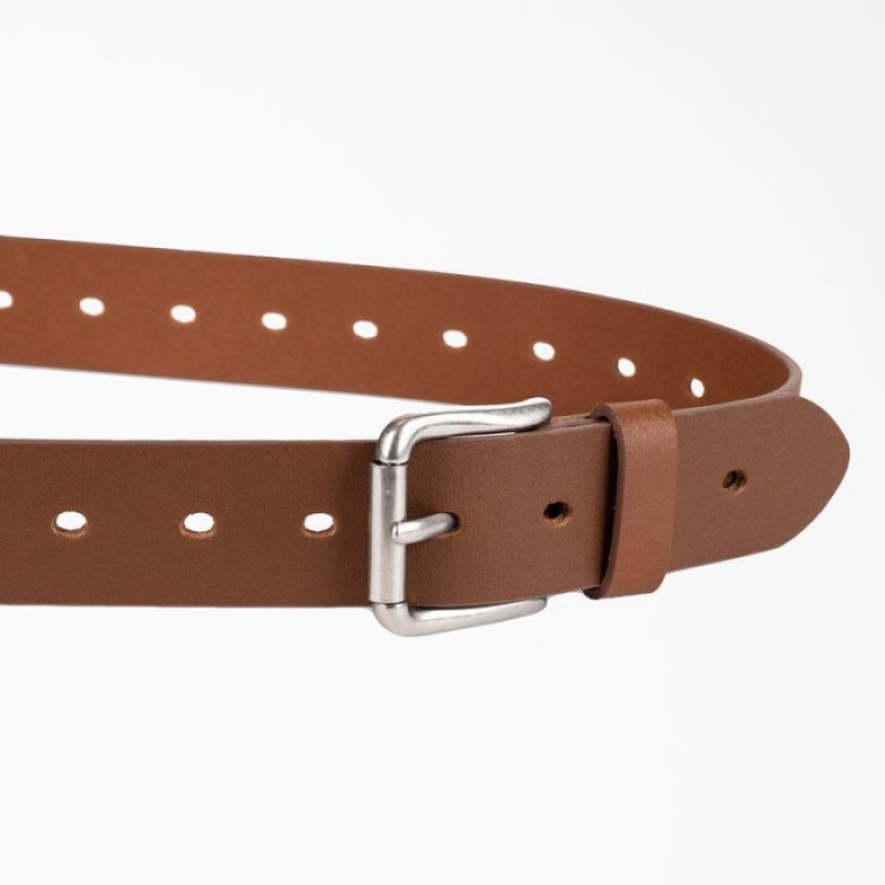 Dickies Perforated Piele Belt Maro Inchis | NMXC7375