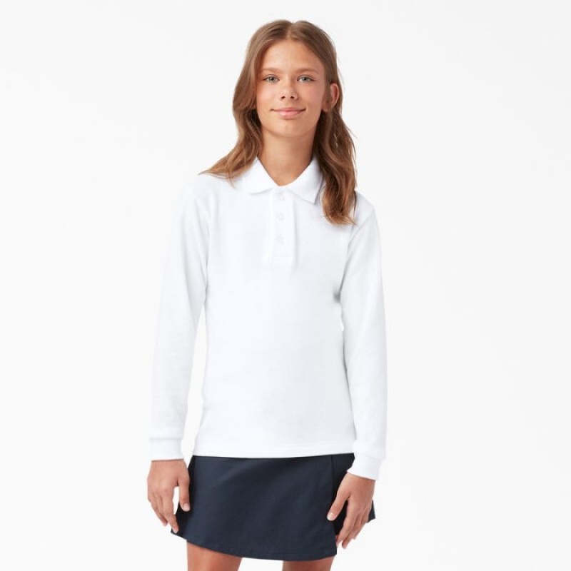 Dickies Piqué Long Sleeve Polo, 4-20 Albi | KXEJ6816