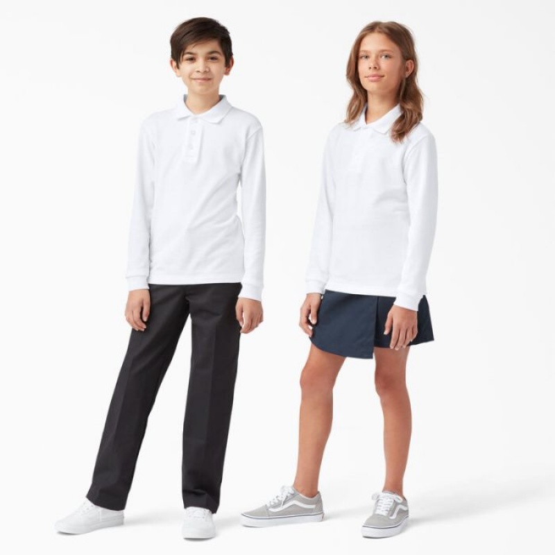 Dickies Piqué Long Sleeve Polo, 4-20 Albi | KXEJ6816