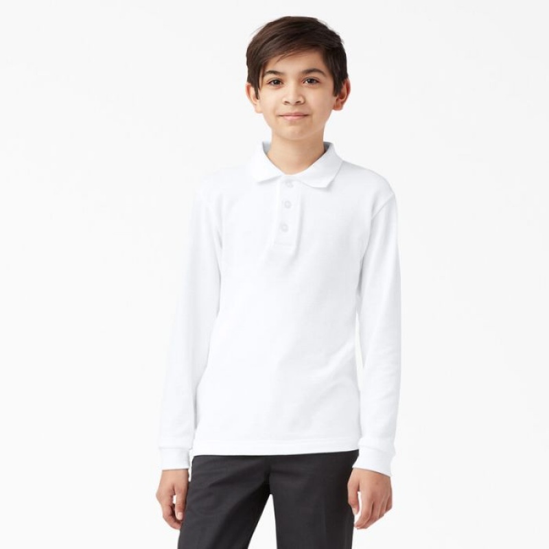 Dickies Piqué Long Sleeve Polo, 4-20 Albi | KXEJ6816