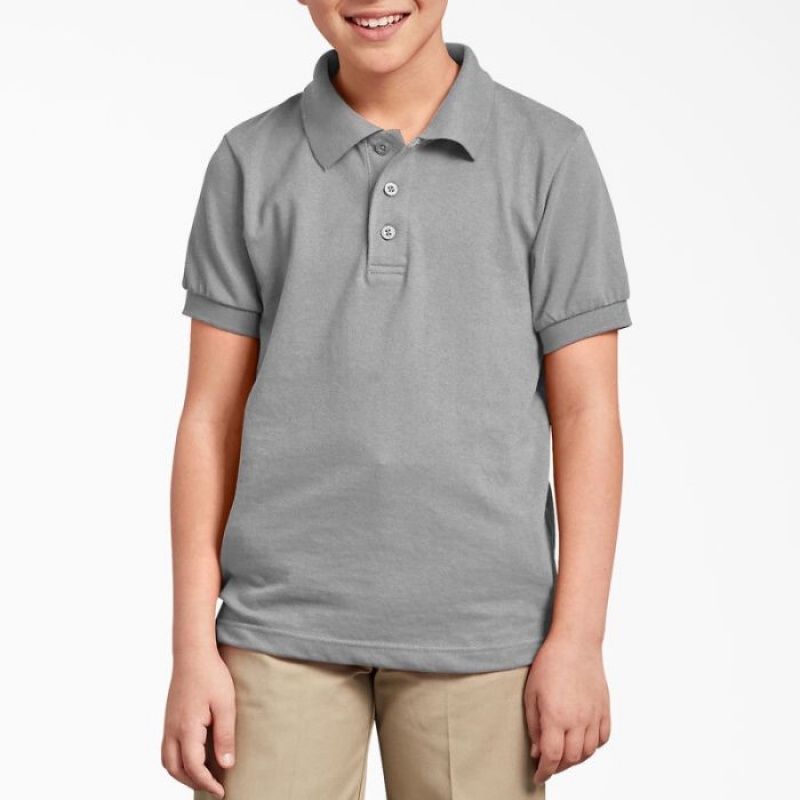 Dickies Piqué Scurte Sleeve Polo, 4-20 Gri | YYXG7245