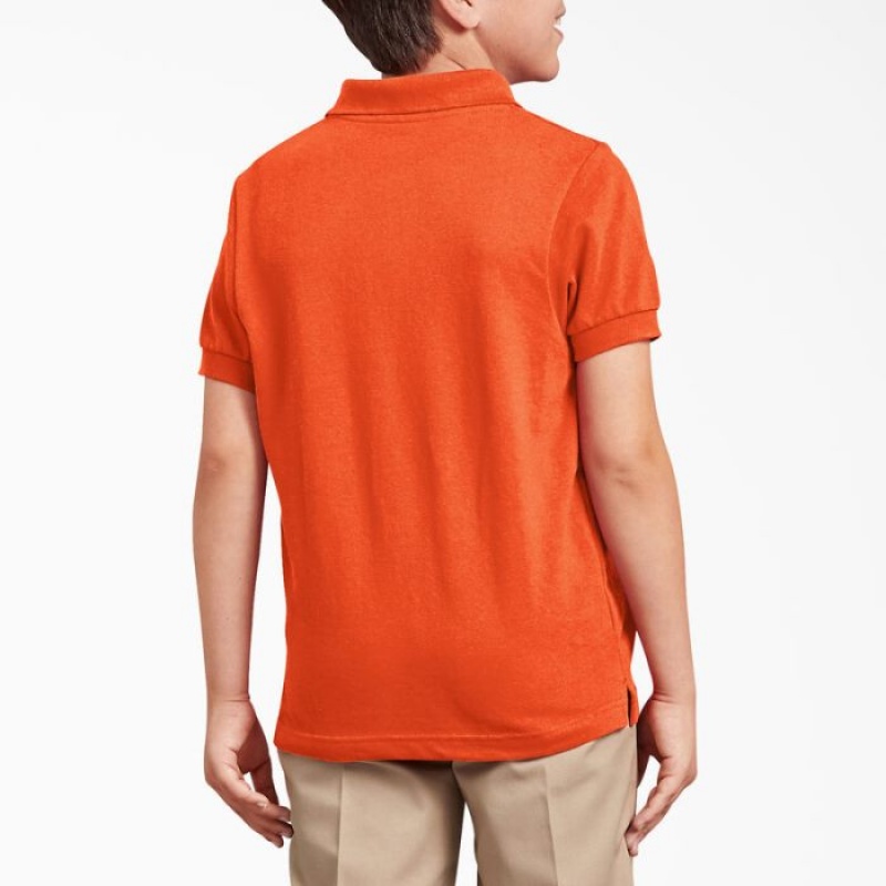Dickies Piqué Scurte Sleeve Polo, 4-20 Portocalii | CIOF9637