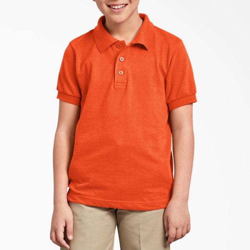 Dickies Piqué Scurte Sleeve Polo, 4-20 Portocalii | CIOF9637