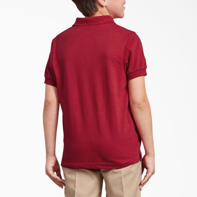 Dickies Piqué Scurte Sleeve Polo, 4-20 Rosii | BHMP1997