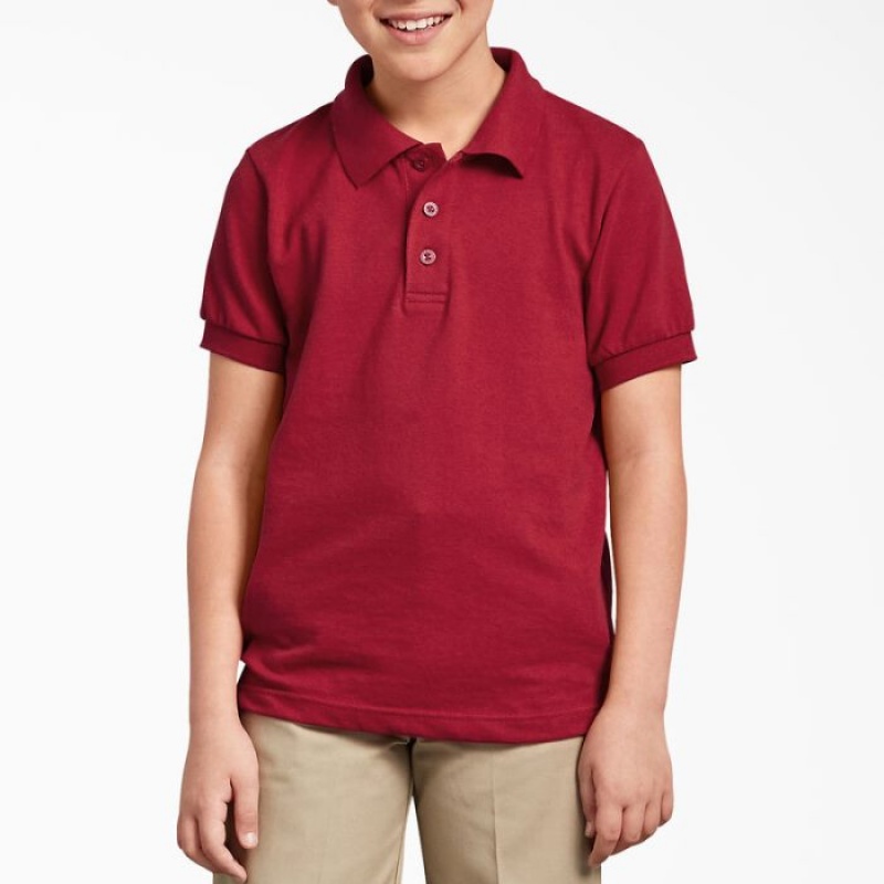Dickies Piqué Scurte Sleeve Polo, 4-20 Rosii | BHMP1997