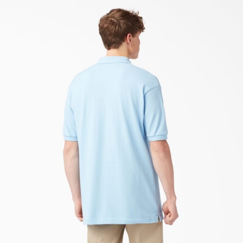 Dickies Piqué Scurte Sleeve Polo Albastri Deschis | JSVY8045