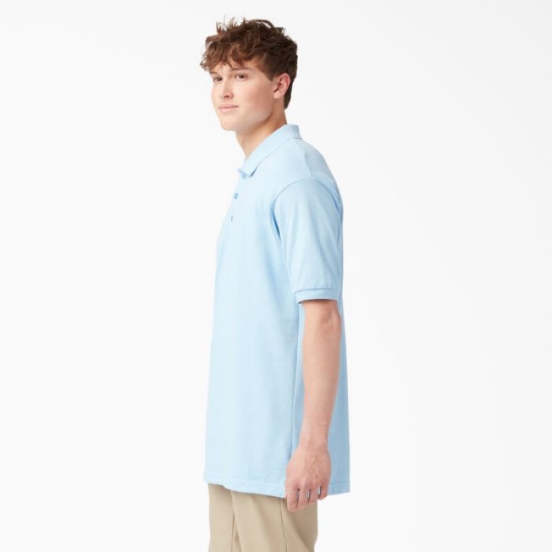 Dickies Piqué Scurte Sleeve Polo Albastri Deschis | JSVY8045