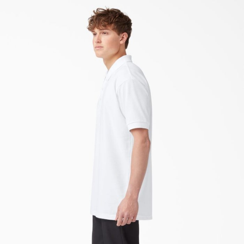 Dickies Piqué Scurte Sleeve Polo Albi | UZKQ4481