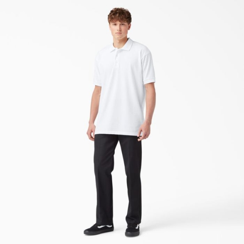 Dickies Piqué Scurte Sleeve Polo Albi | UZKQ4481
