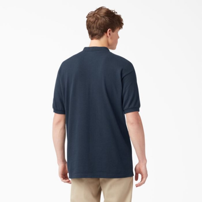 Dickies Piqué Scurte Sleeve Polo Bleumarin | BMIE7523