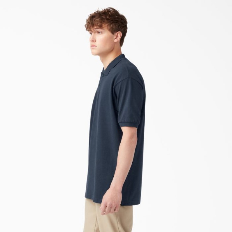 Dickies Piqué Scurte Sleeve Polo Bleumarin | BMIE7523