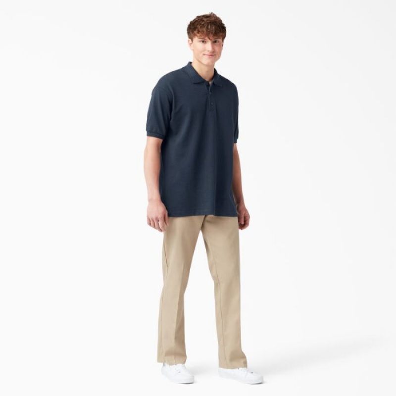 Dickies Piqué Scurte Sleeve Polo Bleumarin | BMIE7523