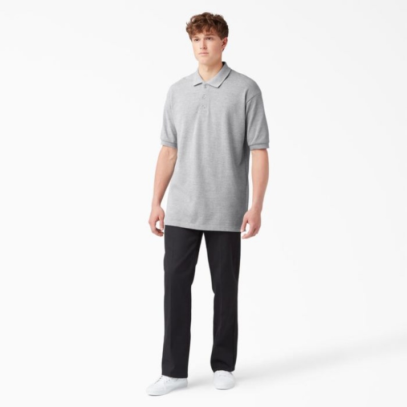 Dickies Piqué Scurte Sleeve Polo Gri | FDNX5154