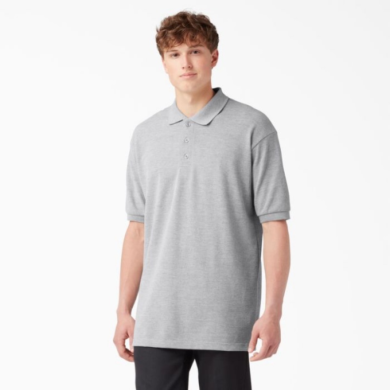 Dickies Piqué Scurte Sleeve Polo Gri | FDNX5154