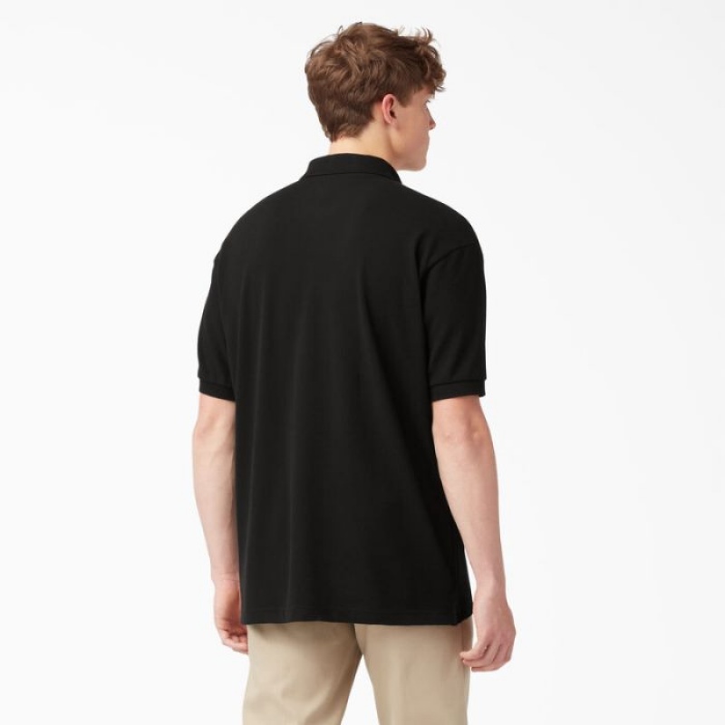 Dickies Piqué Scurte Sleeve Polo Negrii | MWKA9932