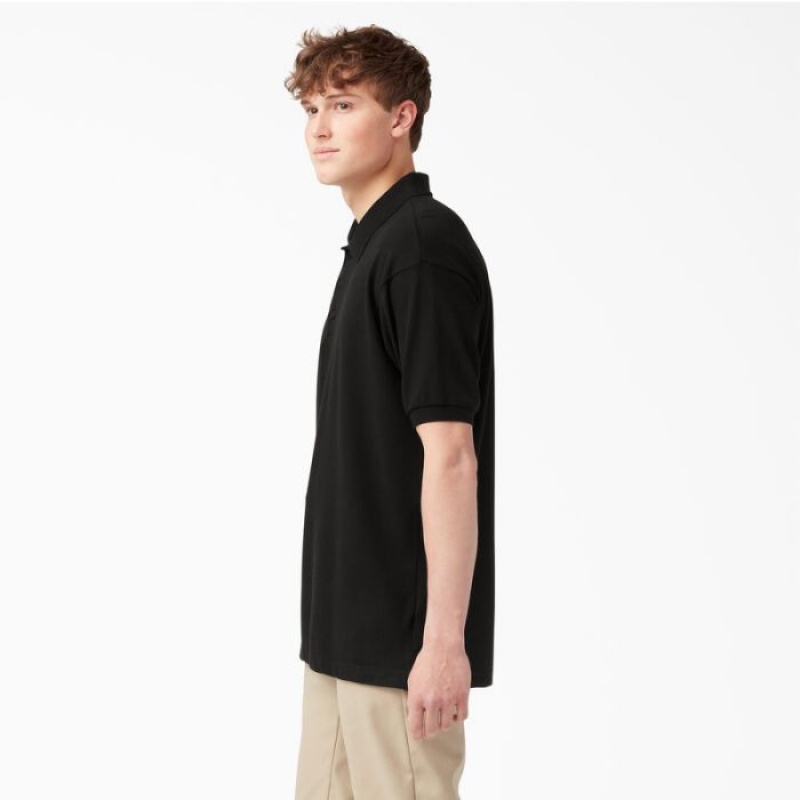 Dickies Piqué Scurte Sleeve Polo Negrii | MWKA9932