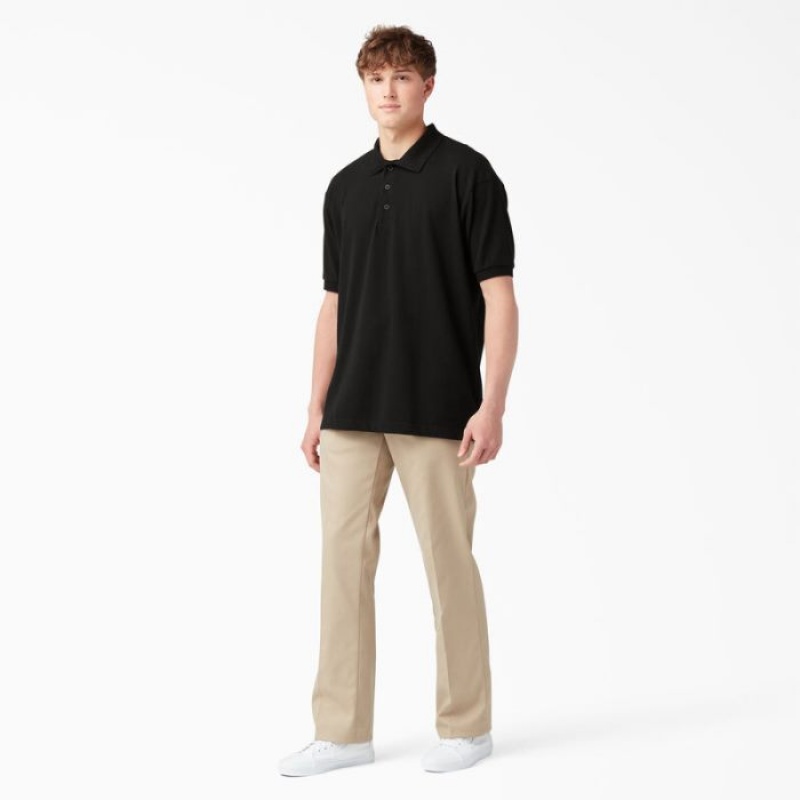 Dickies Piqué Scurte Sleeve Polo Negrii | MWKA9932