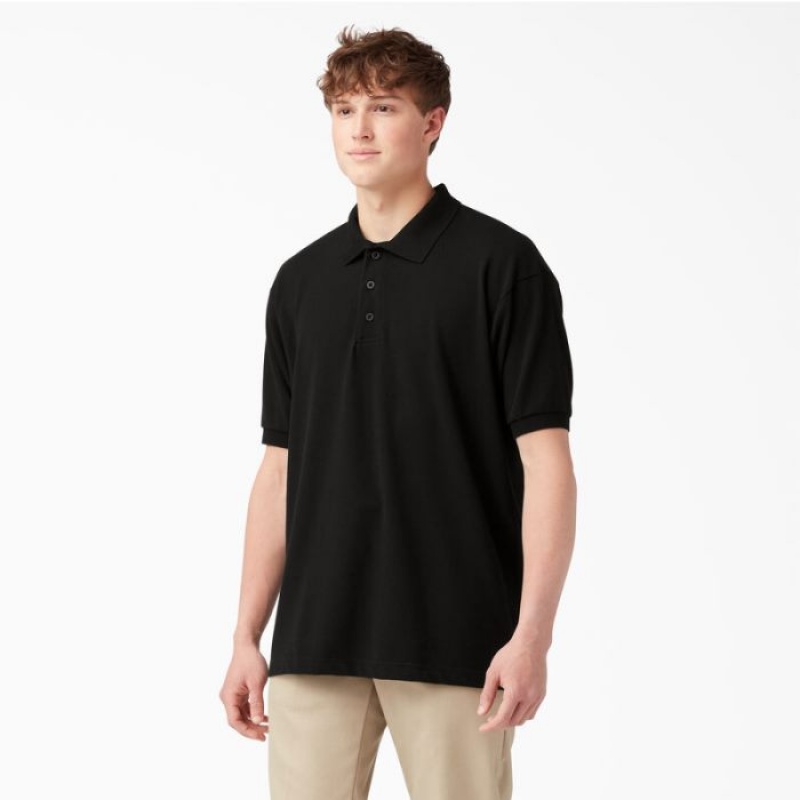 Dickies Piqué Scurte Sleeve Polo Negrii | MWKA9932