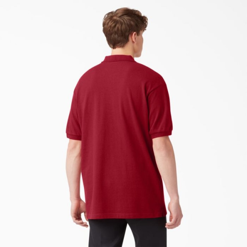 Dickies Piqué Scurte Sleeve Polo Rosii | ZQKN2546