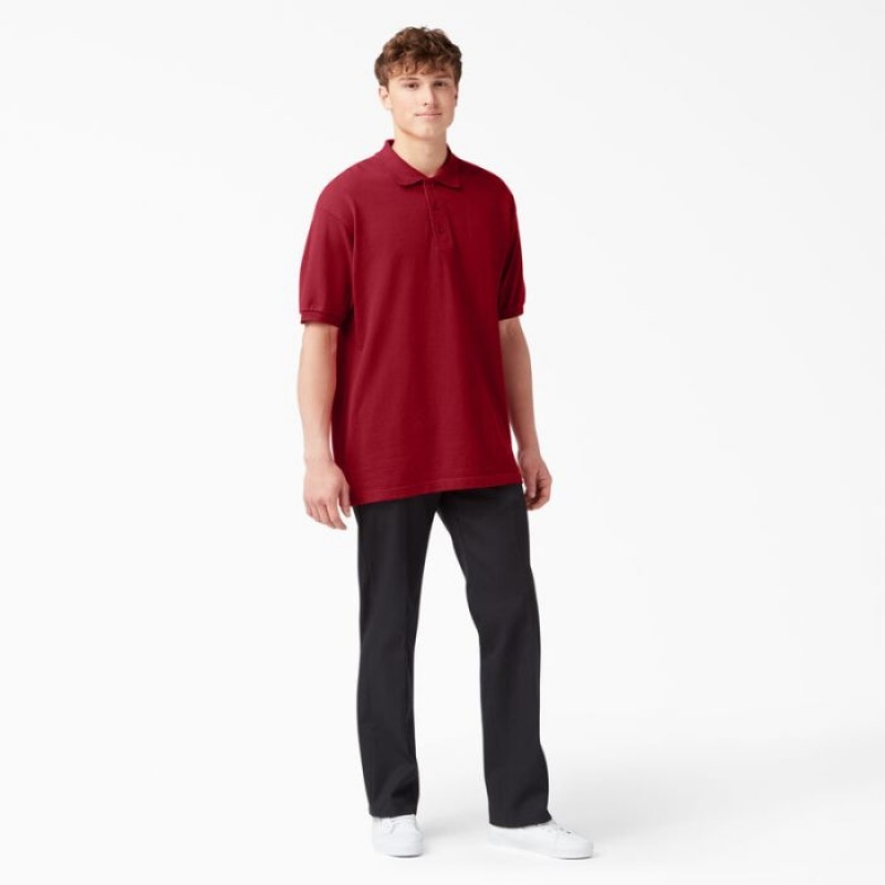 Dickies Piqué Scurte Sleeve Polo Rosii | ZQKN2546