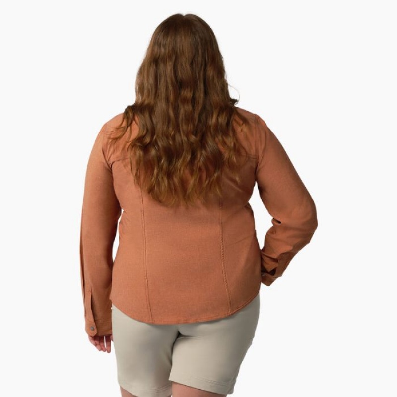 Dickies Plus Cooling Roll-Tab Lucru Shirt Cupru | BVJD1259