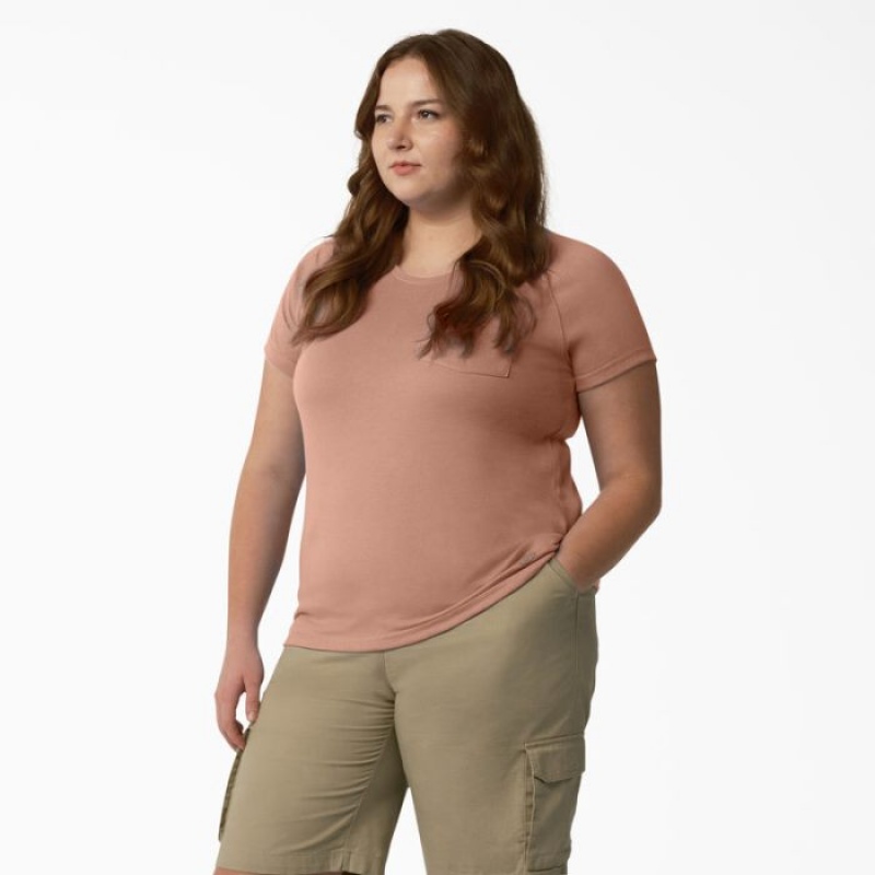 Dickies Plus Cooling Scurte Sleeve Pocket T-Shirt Cork Single Dye Heather | HNVO4174