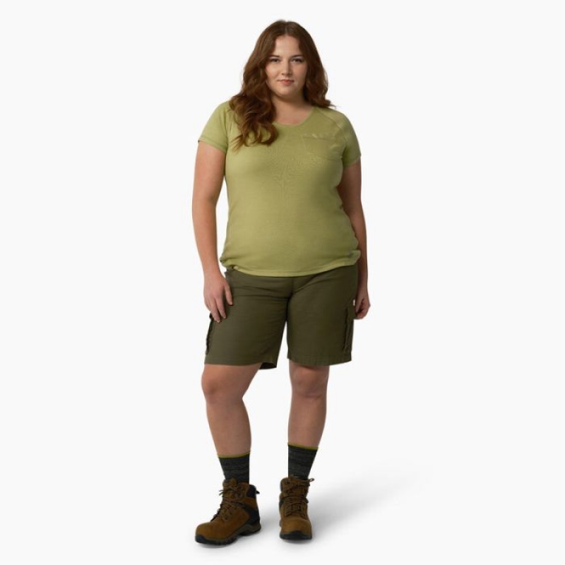 Dickies Plus Cooling Scurte Sleeve Pocket T-Shirt Fern Heather | KYEB6032