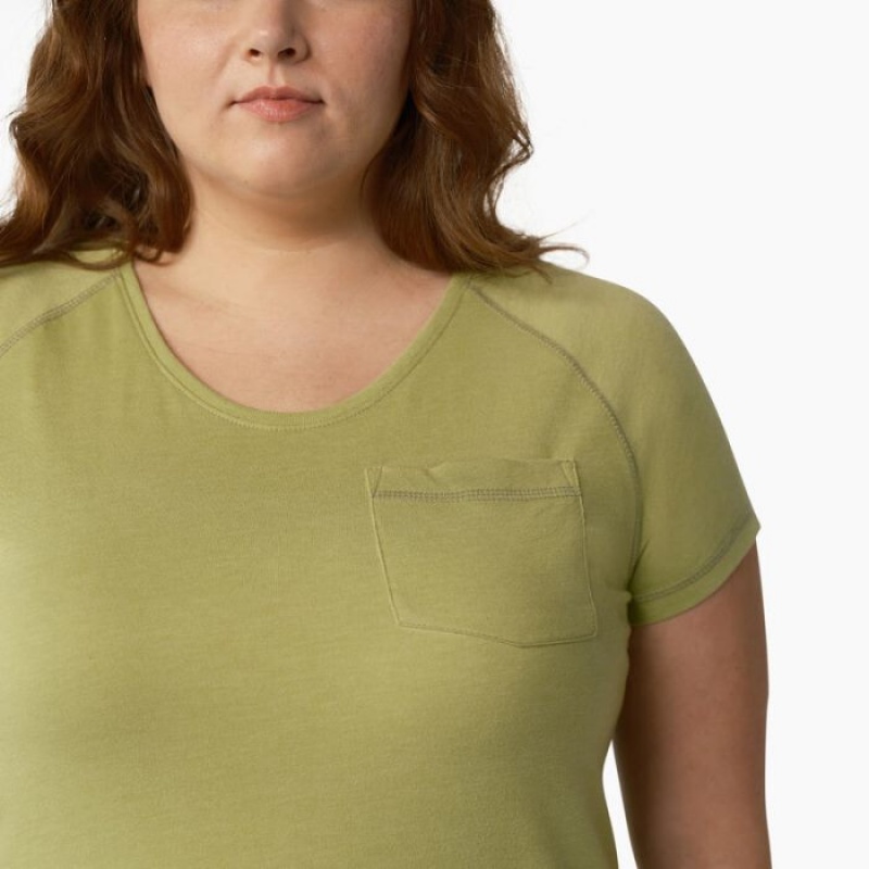 Dickies Plus Cooling Scurte Sleeve Pocket T-Shirt Fern Heather | KYEB6032